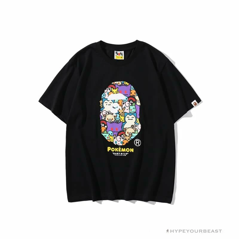 Clothes BAPE Pokémon Co-branded Ape Head Tee Shirt ‘BLACK’