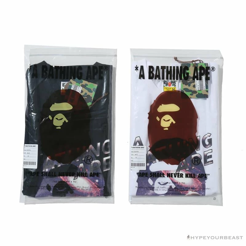 Clothes BAPE Universe Solar System Ape Man Head Tee Shirt ‘BLACK’