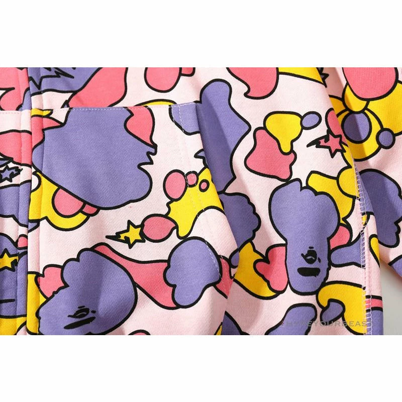 BAPE Shark Head STA Star Camouflage Hoodie ‘PINK’