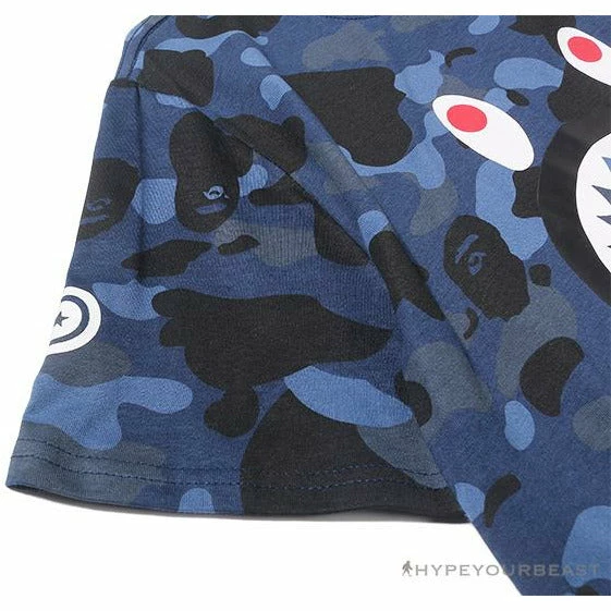 BAPE Camouflage Shark Head Classic Cotton Short Sleeve Tee Shirt ‘BLUE’ Clothes