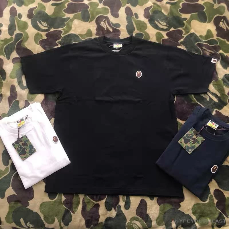 Clothes BAPE Classic Embroidered Logo Ape Head Tee Shirt ‘BLACK’