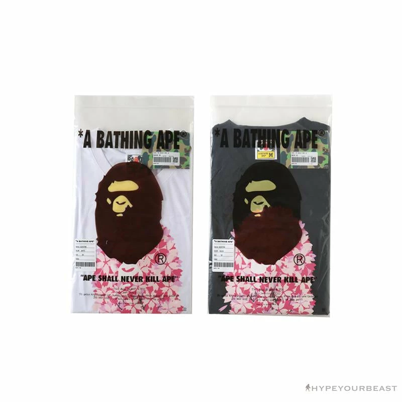 BAPE Japan Limited Edition Pink Cherry Tree Tee Shirt ‘WHITE’
