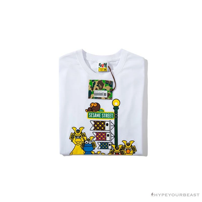 BAPE Baby Milo Sesame Street Carp Streamer Tee Shirt ‘WHITE’ Clothes