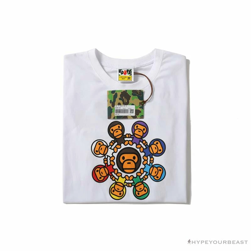 BAPE Baby Milo Ring Colorful Kaleidoscope Tee Shirt ‘WHITE’ Clothes