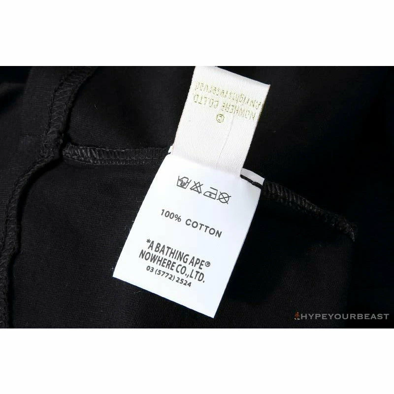 Clothes BAPE Tiger Pattern Camouflage Ape Man Initial Print Tee Shirt ‘BLACK’