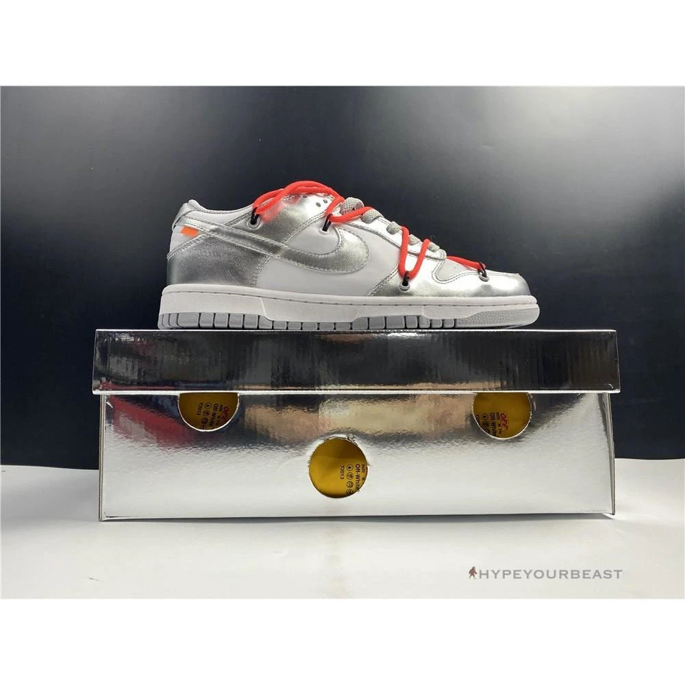 Nike Off-White X Dunk Low ‘Metallic Silver’