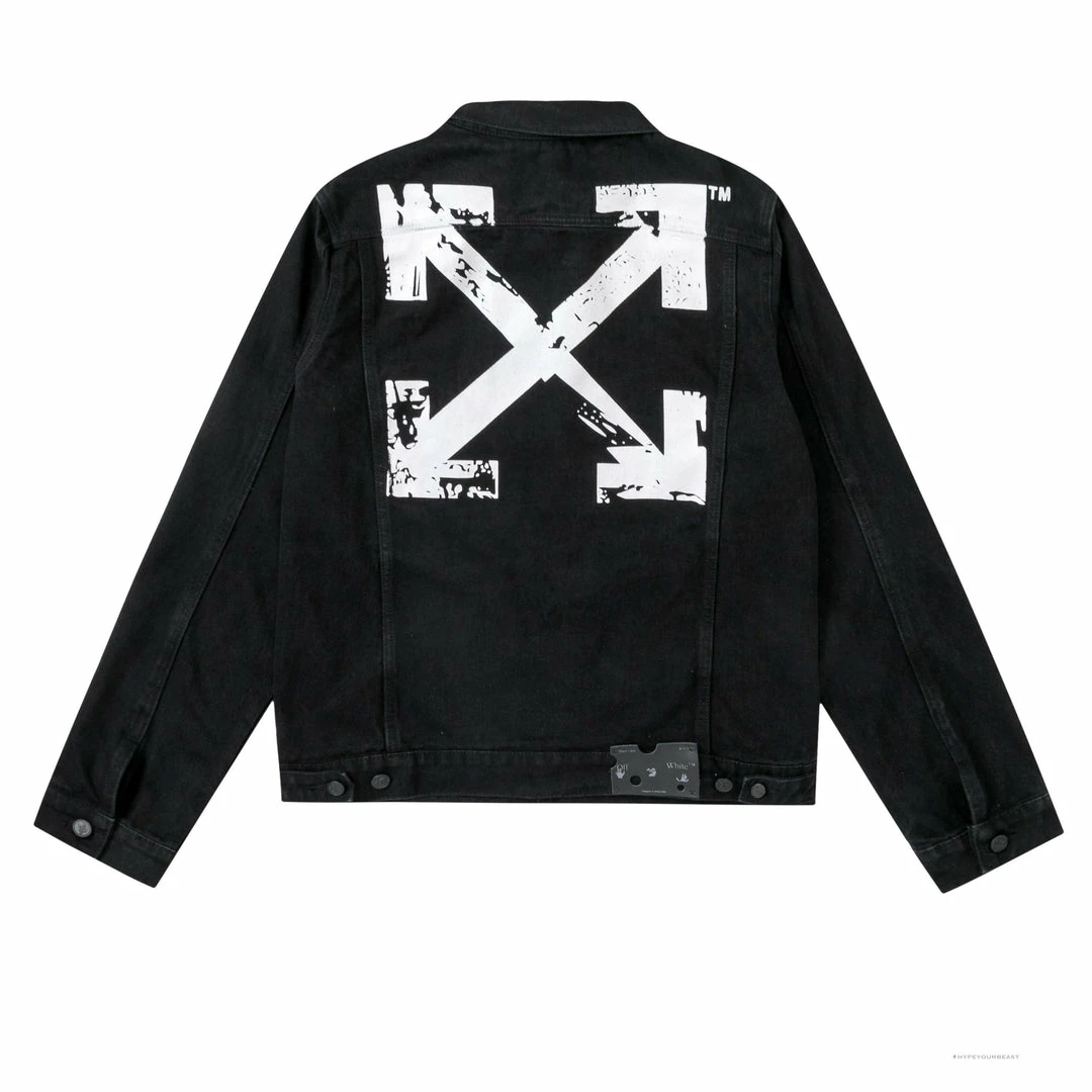 HypeYourBeast Off White Denim Black Jacket – White Hoodies & Jackets