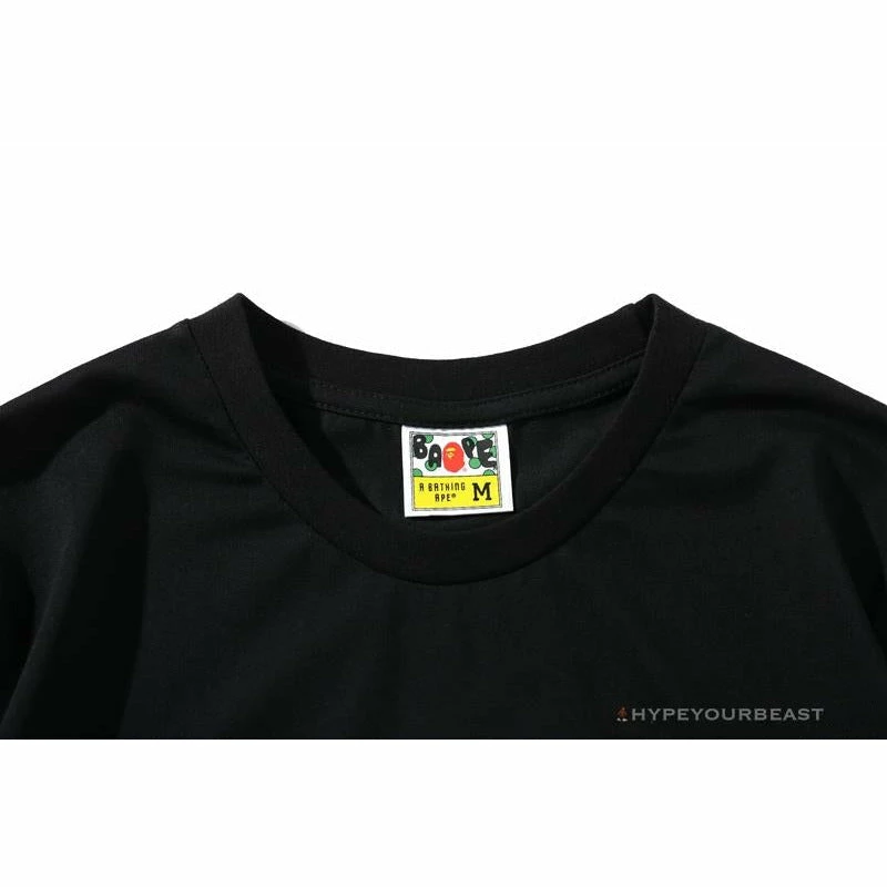 Clothes BAPE Paint Splash Green Camouflage Tee Shirt ‘BLACK’