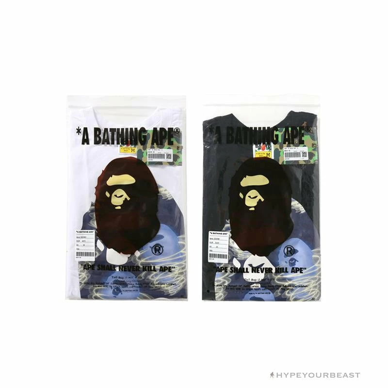 BAPE Blue Ape Head Green Storm Tee Shirt ‘BLACK’ Clothes