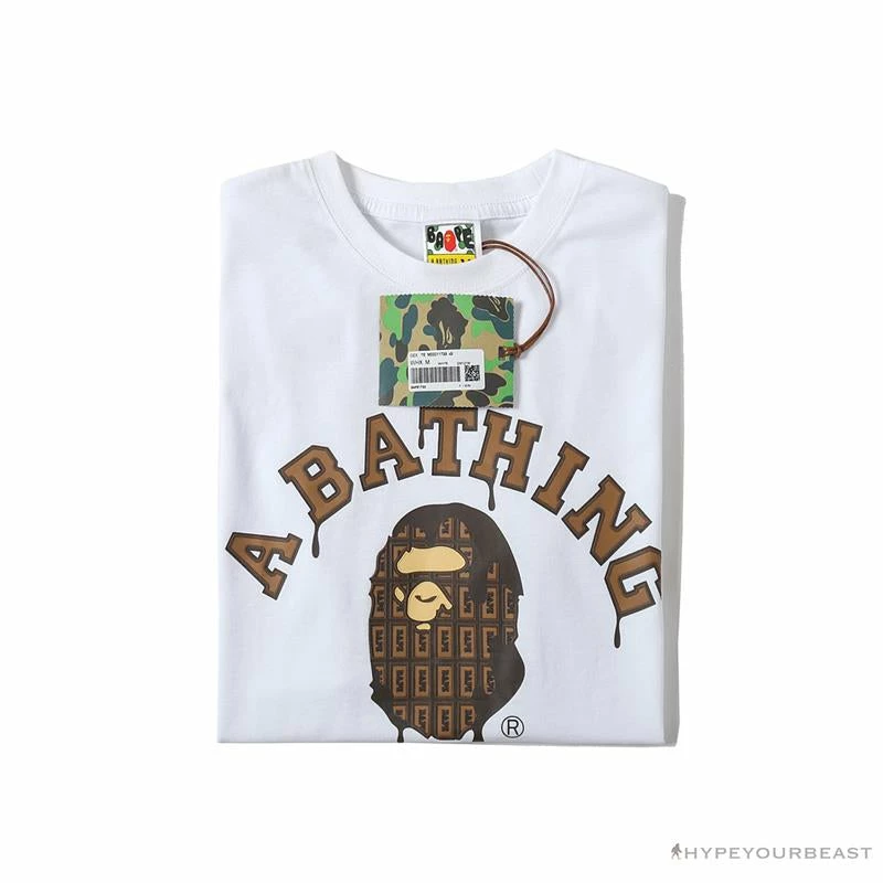 Clothes BAPE Valentine’s Day Chocolate Ape Head Tee Shirt ‘WHITE’