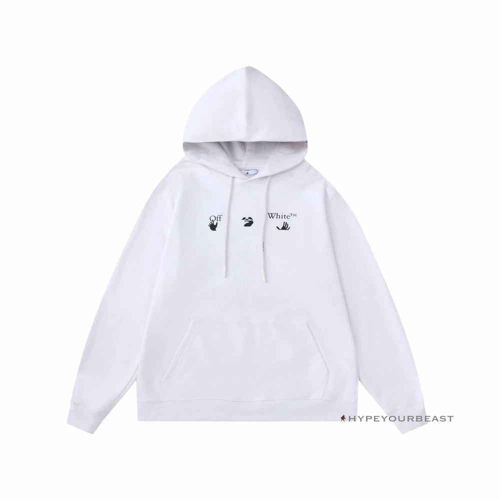 HypeYourBeast Off White Hoodie Red Orange – White Hoodies & Jackets