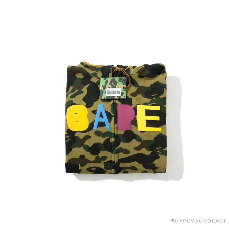 BAPE X Readymade Tiger Head Foam Camouflage Hoodie ‘GREEN’ Clothes