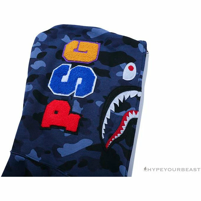 BAPE X PSG Paris Saint-Germain Camouflage Blue Hoodie Clothes