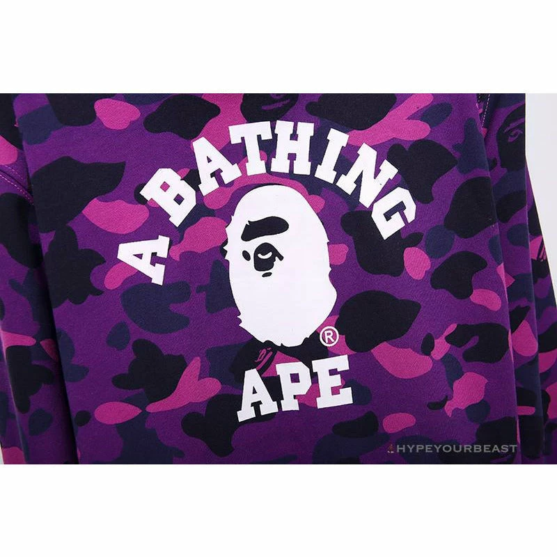 BAPE X Bathing Ape Head Camouflage Hoodie ‘PURPLE’