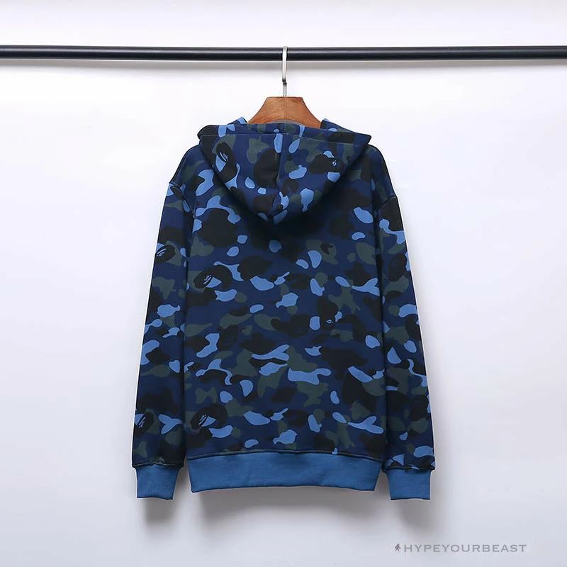BAPE X Bathing Ape Head Camouflage Hoodie ‘BLUE’