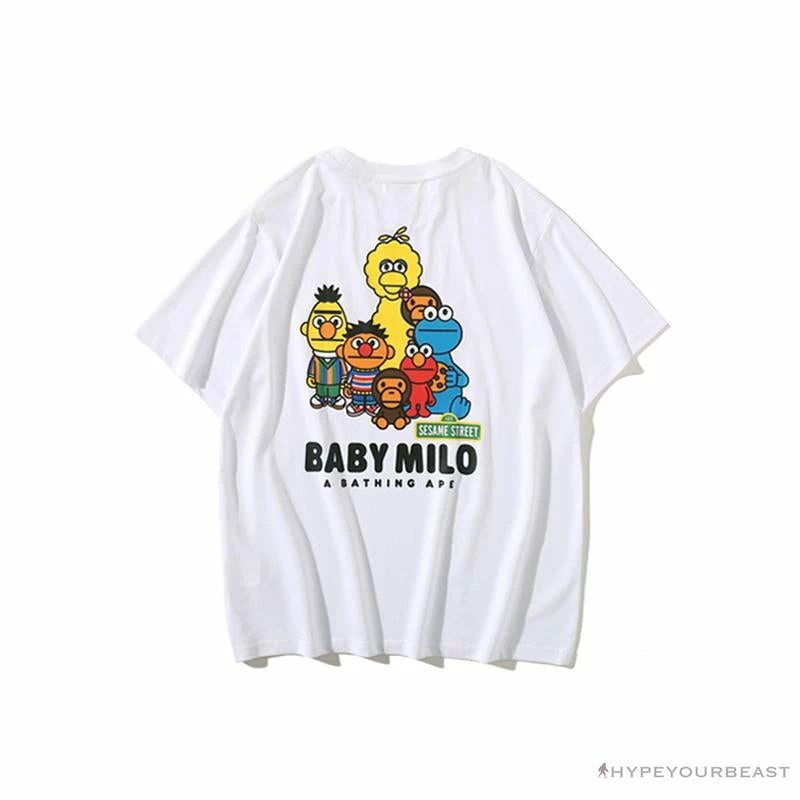 BAPE Baby Milo Sesame Street Plain Tee Shirt ‘WHITE’ Clothes
