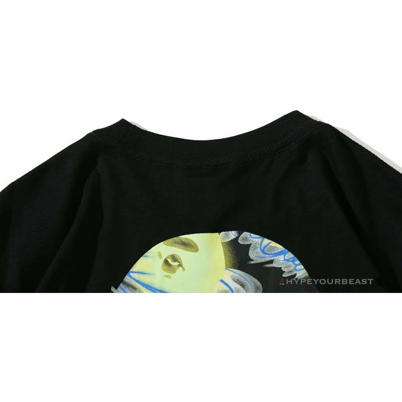 Clothes BAPE Green Ape Head Blue Storm Tee Shirt ‘BLACK’