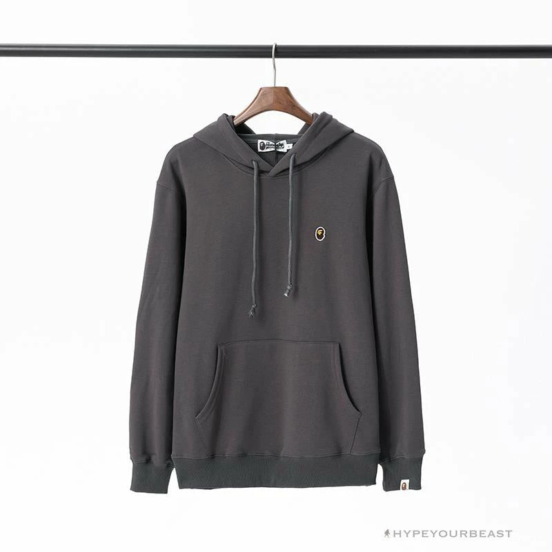 BAPE Classic Ape Head Embroidered Standard Cotton Terry Hoodie ‘DARK GREY’ Clothes