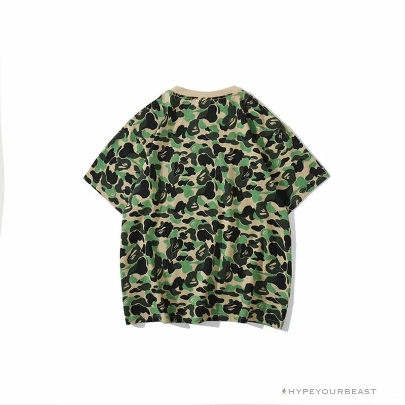 BAPE Ape Head Star Camouflage Shading Tee Shirt ‘GREEN’