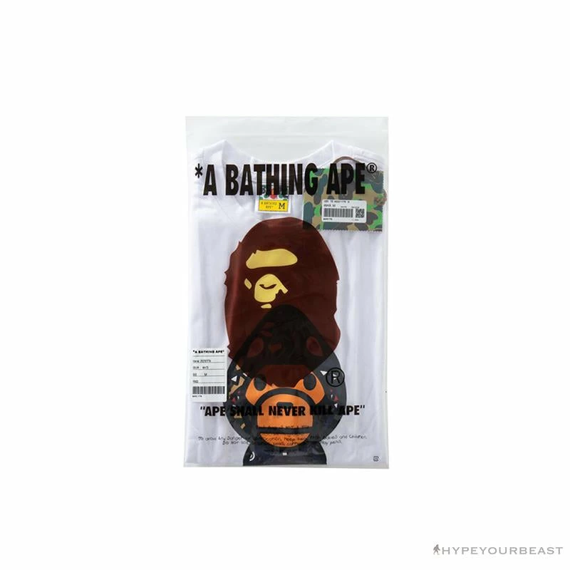 BAPE Baby Milo Blue Shark Hat Little Monkey Tee Shirt ‘WHITE’