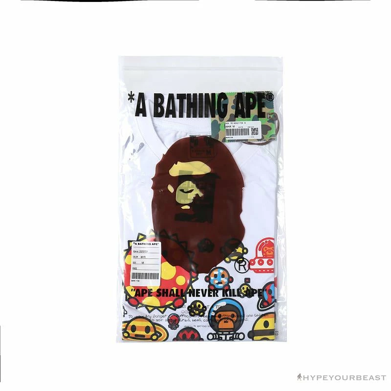 BAPE Baby Milo Galaxy Astronaut Luminous Tee Shirt ‘WHITE’ Clothes