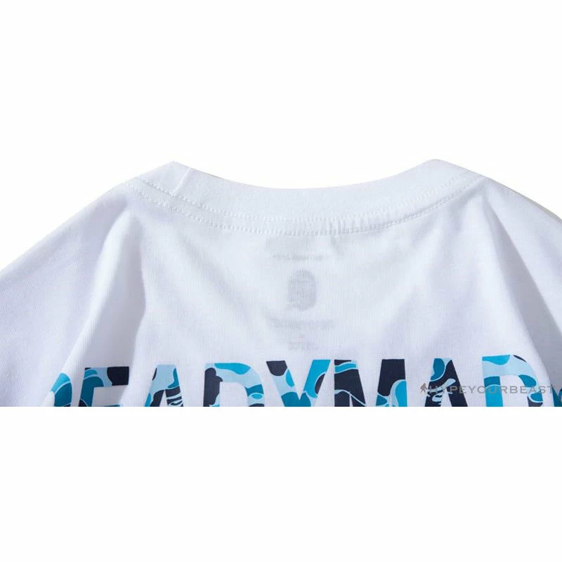 BAPE Readymade Small Bee Camouflage Letter Tee Shirt ‘BLUE’