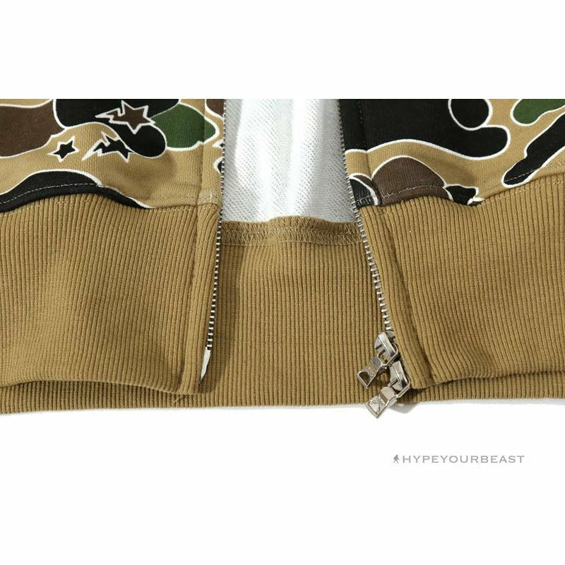 BAPE Shark Head STA Star Camouflage Hoodie ‘YELLOW’ Clothes