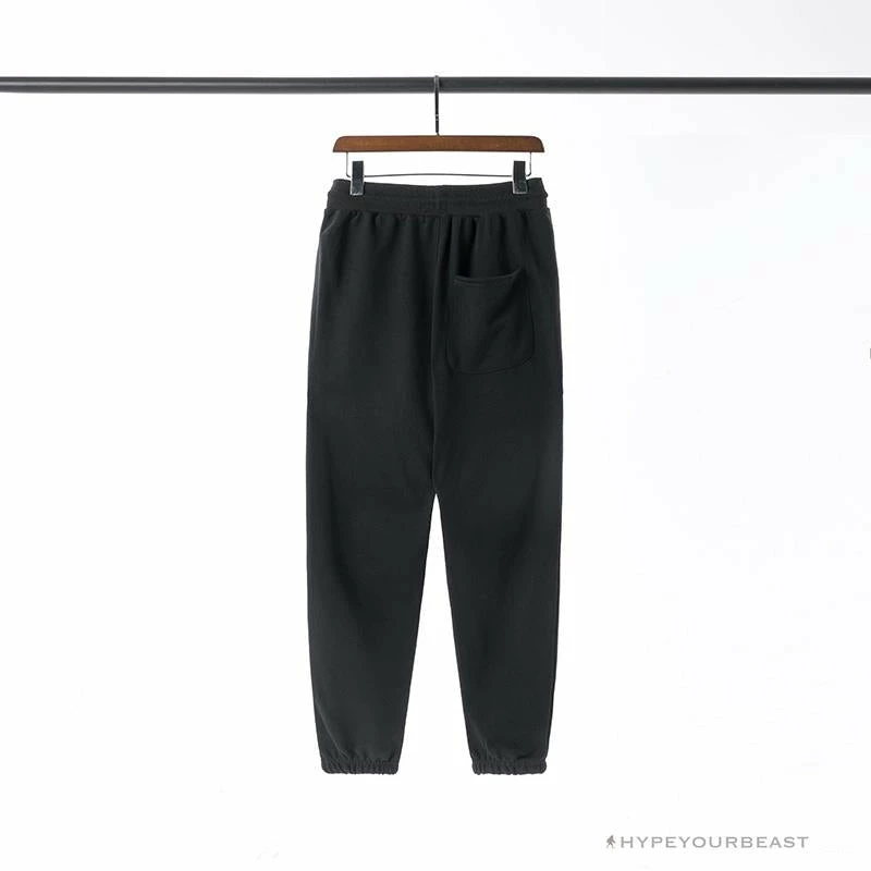 BAPE Classic Ape Head Embroidered Standard Cotton Terry Pants ‘BLACK’ Clothes
