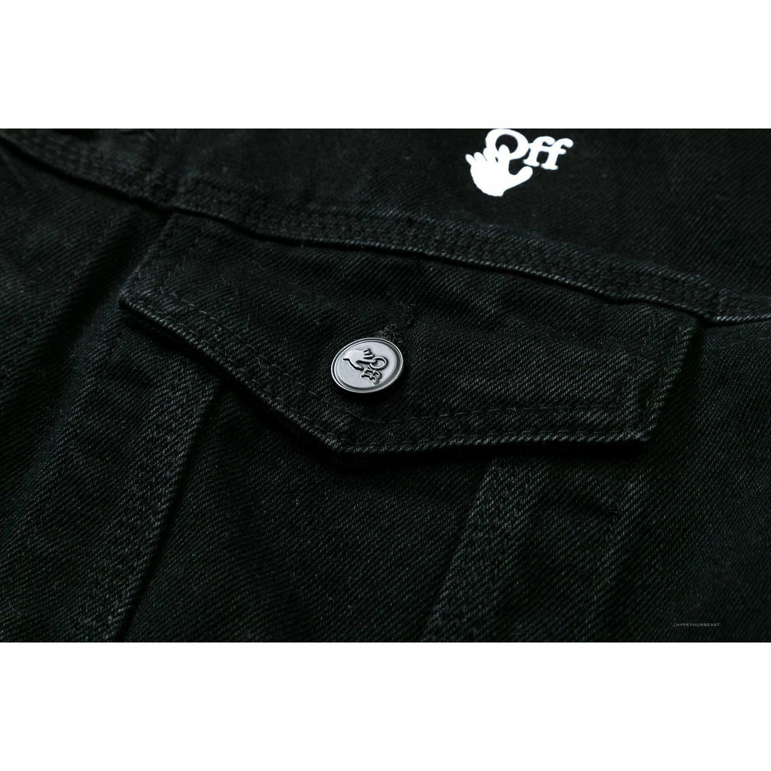 HypeYourBeast Off White Denim Black Jacket – White Hoodies & Jackets