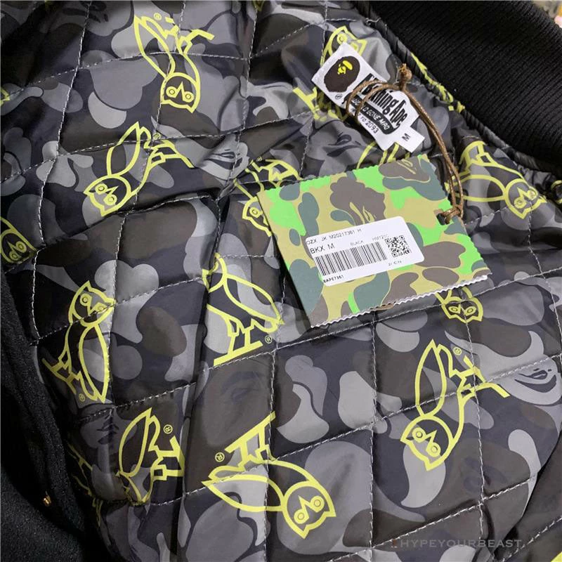 BAPE OVO Patchwork Baseball Owl Jacket Clothes