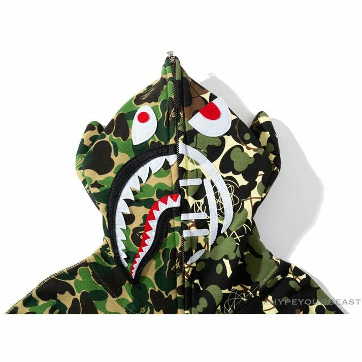 BAPE X UNKLE Camouflage Green Belt Ear Hoodie Clothes