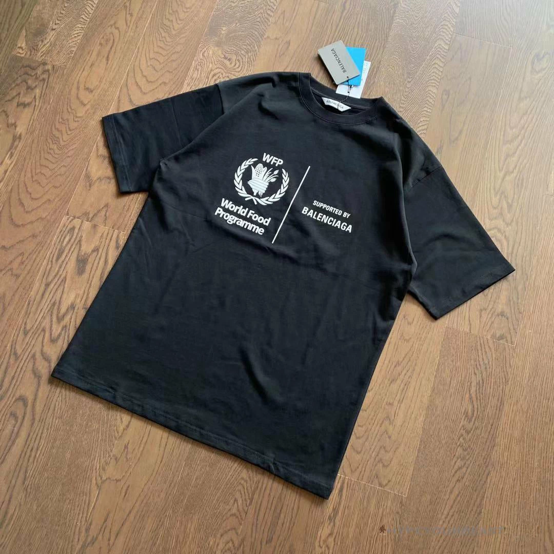 t-shirts bcg S*pport word food programme tee shirt black