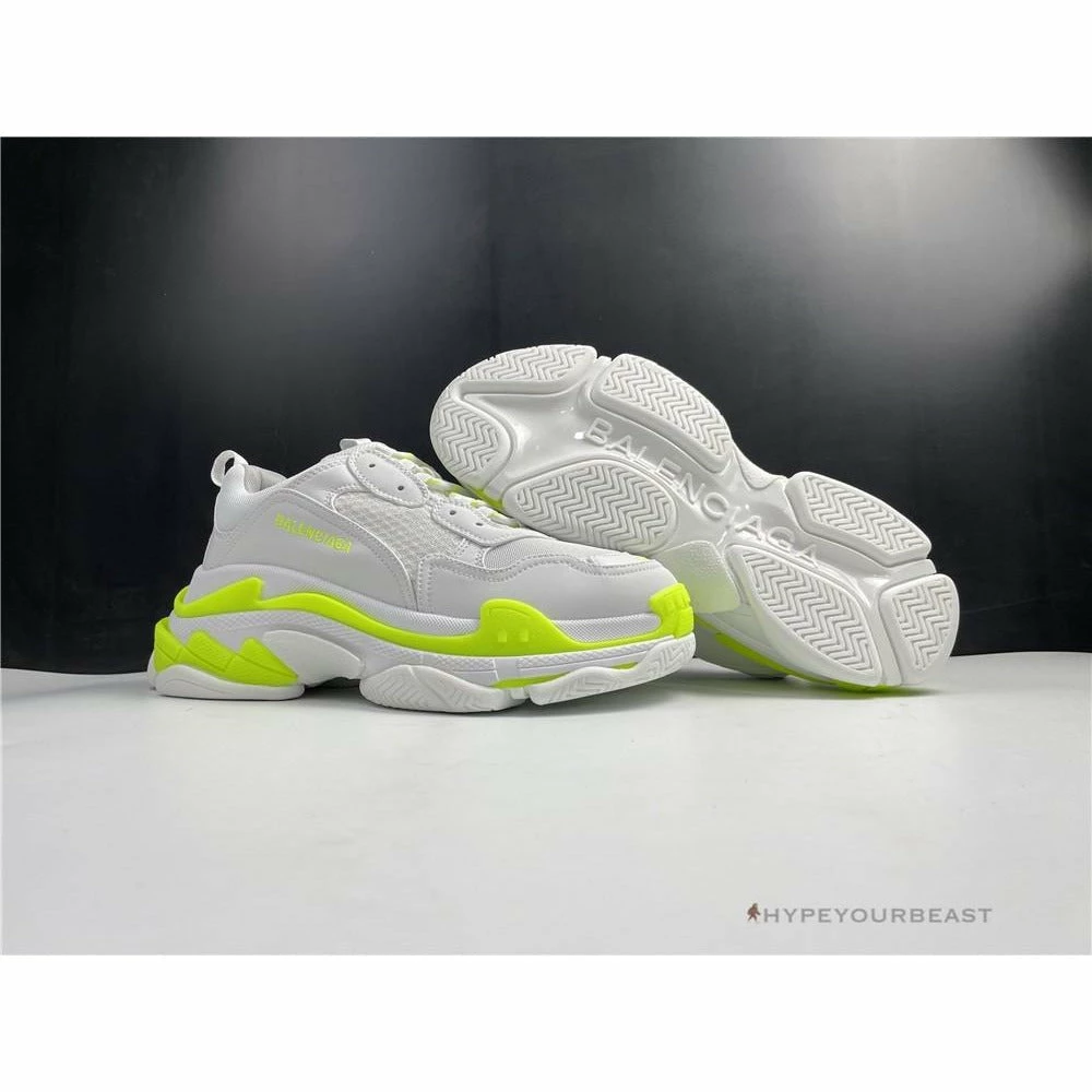 hypeyourbeast bcg triple s white neon yellow Ba*len*cia*ga triple s