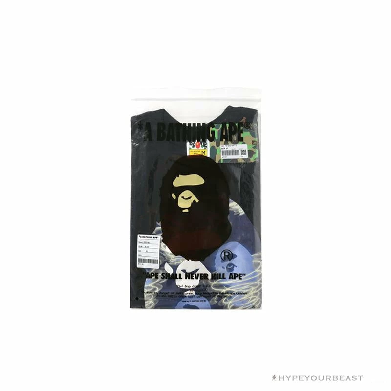 BAPE Blue Ape Head Green Storm Tee Shirt ‘BLACK’ Clothes