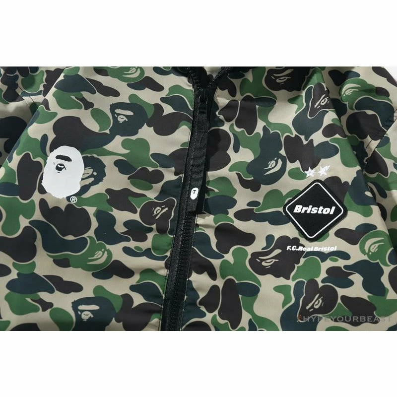 BAPE X FCRB Joint Double Zip Camouflage Hoodie ‘GREEN’